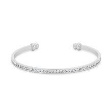 Load image into Gallery viewer, Bonnie 0.8ct Clear Crystals With White Gold Rhodium Channel Set Cuff