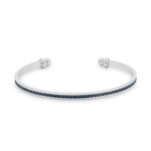 Load image into Gallery viewer, Bonnie 0.8ct Montana Blue Crystals With White Gold Rhodium Channel Set Cuff