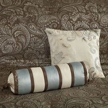 Load image into Gallery viewer, California King 12-piece Reversible Cotton Comforter Set in Brown and Blue