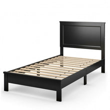 Load image into Gallery viewer, Twin Size Modern College Dorm Wooden Platform Bed in Black