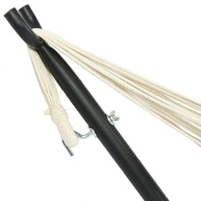 Load image into Gallery viewer, Portable Cotton Hammock in Desert Strip with Metal Stand and Carry Case