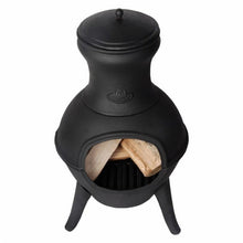 Load image into Gallery viewer, Small Black Outdoor Cast Iron Chimenea Wood Burning  Fire Pit