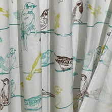 Load image into Gallery viewer, 72-inch 100-Percent Cotton Fabric Shower Curtain with Teal Beige Black Birds