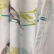Load image into Gallery viewer, 72-inch 100-Percent Cotton Fabric Shower Curtain with Teal Beige Black Birds
