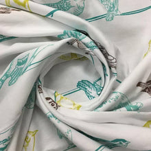 Load image into Gallery viewer, 72-inch 100-Percent Cotton Fabric Shower Curtain with Teal Beige Black Birds