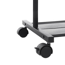 Load image into Gallery viewer, Simple Black Steel Tube Rolling Garment Clothes Rack with Bottom Mesh Shelf