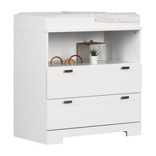 Load image into Gallery viewer, Modern Nursery 2 Drawer Storage Baby Changing Table in White