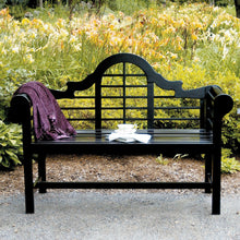 Load image into Gallery viewer, Weather Resistant 4.5-Ft Eucalyptus Outdoor Garden Bench in Black