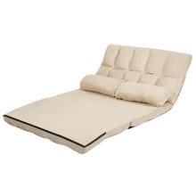 Load image into Gallery viewer, Faux Suede Minimalist 5 Tilt Foldable Floor Sofa Bed Detachable Cloth Cover in Beige
