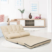 Load image into Gallery viewer, Faux Suede Minimalist 5 Tilt Foldable Floor Sofa Bed Detachable Cloth Cover in Beige