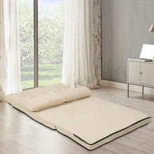 Load image into Gallery viewer, Faux Suede Minimalist 5 Tilt Foldable Floor Sofa Bed Detachable Cloth Cover in Beige