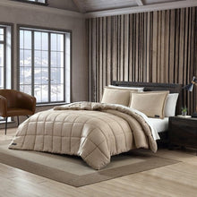 Load image into Gallery viewer, Full/Queen Plush Sherpa Reversible Micro Suede Comforter Set in Beige