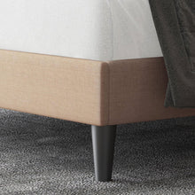 Load image into Gallery viewer, Full size Beige Linen Platform Bed Frame with Button Tufted Headboard