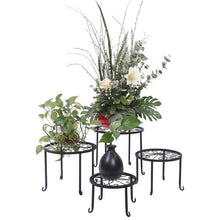 Load image into Gallery viewer, Set of 4 - Indoor Outdoor Black Metal Plant Stand