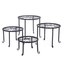 Load image into Gallery viewer, Set of 4 - Indoor Outdoor Black Metal Plant Stand