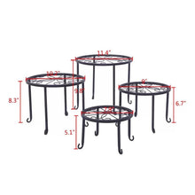 Load image into Gallery viewer, Set of 4 - Indoor Outdoor Black Metal Plant Stand