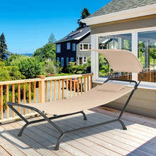 Load image into Gallery viewer, Beige Polyester Chaise Lounge Chair Hammock with Canopy and Storage Bag
