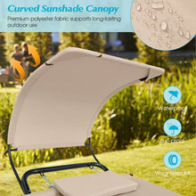 Load image into Gallery viewer, Beige Polyester Chaise Lounge Chair Hammock with Canopy and Storage Bag