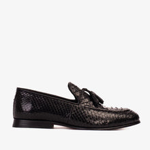 Load image into Gallery viewer, The Bethesda Black Pyhtn Skin Leather Tassel Loafer Men  Shoe