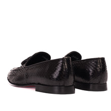 Load image into Gallery viewer, The Bethesda Black Pyhtn Skin Leather Tassel Loafer Men  Shoe