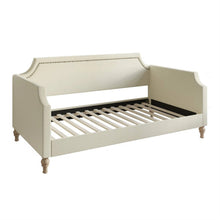 Load image into Gallery viewer, Twin size Beige Cream Polyester Fabric Upholstered Daybed with Nailhead Trim