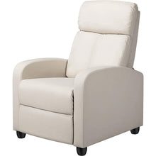 Load image into Gallery viewer, Off White High-Density Faux Leather Push Back Recliner Chair