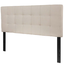 Load image into Gallery viewer, Full size Beige Taupe Fabric Box-Stitch Upholstered Headboard