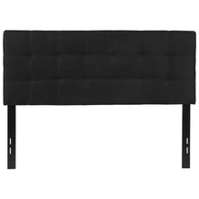 Load image into Gallery viewer, Full size Modern Box-Stitch Black Fabric Upholstered Headboard