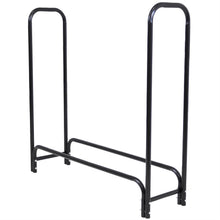 Load image into Gallery viewer, 4-Ft Indoor Outdoor Black Metal Firewood Holder Log Rack with Cover
