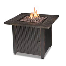 Load image into Gallery viewer, 30-inch Outdoor Bronze LP Propane Gas Fire Pit with Lava Rocks and Cover