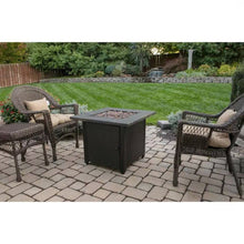 Load image into Gallery viewer, 30-inch Outdoor Bronze LP Propane Gas Fire Pit with Lava Rocks and Cover