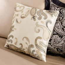 Load image into Gallery viewer, King 12 Piece Cotton Polyester Comforter Set Black Gold Paisley