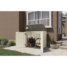 Load image into Gallery viewer, Cream Beige and Grey Outdoor Heavy Duty Plastic Garbage Bin Trash Can Storage Shed
