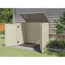 Load image into Gallery viewer, Cream Beige and Grey Outdoor Heavy Duty Plastic Garbage Bin Trash Can Storage Shed