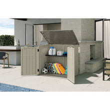 Load image into Gallery viewer, Cream Beige and Grey Outdoor Heavy Duty Plastic Garbage Bin Trash Can Storage Shed
