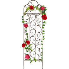 Load image into Gallery viewer, 60-inch Tall Outdoor Iron Garden Trellis in Bronze Metal Finish