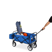 Load image into Gallery viewer, Collapsible Utility Wagon Cart Indoor/Outdoor with Canopy - Blue