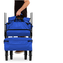 Load image into Gallery viewer, Collapsible Utility Wagon Cart Indoor/Outdoor with Canopy - Blue