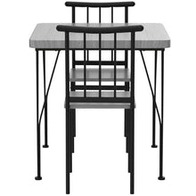 Load image into Gallery viewer, Modern 3-Piece Metal Frame Dining Set with Grey Wood Top Table and 2 Chairs
