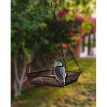 Load image into Gallery viewer, Heavy Duty Black Iron Mesh Bird Feeder Seed Tray with Easy to Hang Chain