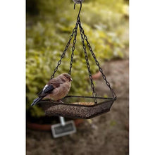Load image into Gallery viewer, Heavy Duty Black Iron Mesh Bird Feeder Seed Tray with Easy to Hang Chain
