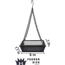 Load image into Gallery viewer, Heavy Duty Black Iron Mesh Bird Feeder Seed Tray with Easy to Hang Chain
