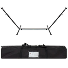 Load image into Gallery viewer, Portable Blue Green Stripe Cotton Hammock with Metal Stand and Carry Case