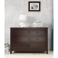 Load image into Gallery viewer, SF Home Kids Bedroom 6-Drawer Dresser in Espresso Wood Finish