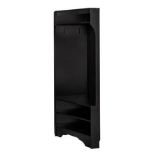 Load image into Gallery viewer, Modern Black Corner Hall Tree Coat Rack Entryway Storage Cabinet Shoe Bench