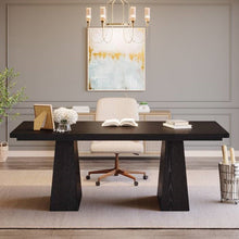 Load image into Gallery viewer, Modern Home Office Computer Desk Workstation in Black Wood Finish