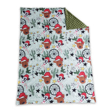 Load image into Gallery viewer, Highland cow cactus baby kids Christmas blankets