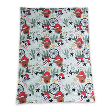 Load image into Gallery viewer, Highland cow cactus baby kids Christmas blankets