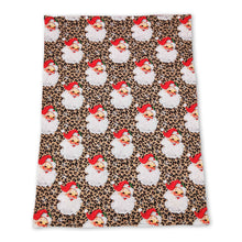 Load image into Gallery viewer, Leopard santa red polka dots baby girls Christmas blankets