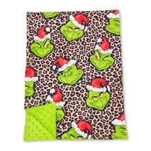 Load image into Gallery viewer, Leopard green face baby kids Christmas blankets